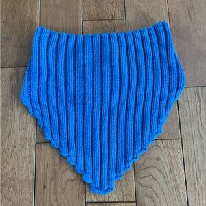 Rumours Blue Angle Knit Bandeau Top - Size Medium